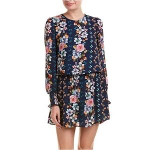 Parker blue floral smocked dress size XS